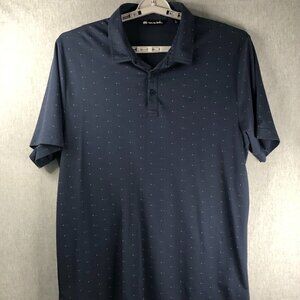 Mens Extra Large Travis Mathew Golf Polo Navy Blue Pima Cotton Casual Preppy